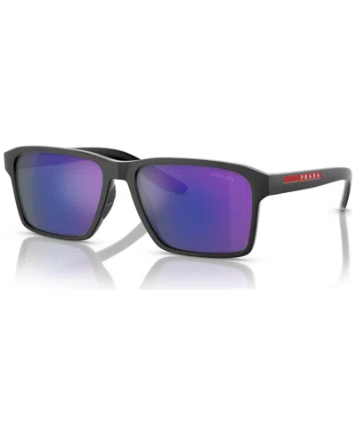 Prada Linea Rossa Man Sunglass Ps 05ysf In Dark Blue Mirror
