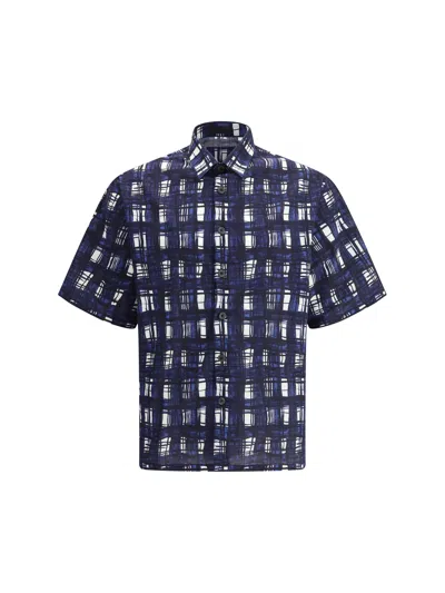 Prada Men Madras Check Pattern Shirt In Multicolor
