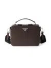 Prada Men's Medium Brique Saffiano Leather Bag In Brown