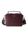Prada Brique Medium Saffiano Leather Bag In Red