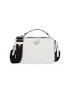 Prada Brique Medium Saffiano Leather Bag In White