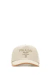 Prada Melange Sand Cotton Blend Baseball Cap