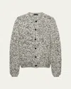 Prada Beige Two-tone Wool Cardigan In Black