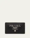 Prada Men's Metal And Saffiano Leather Belt Buckle In F0002 Nero