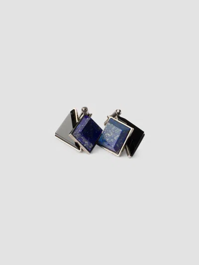 Prada Metal And Semi-precious Stone Cufflinks In White