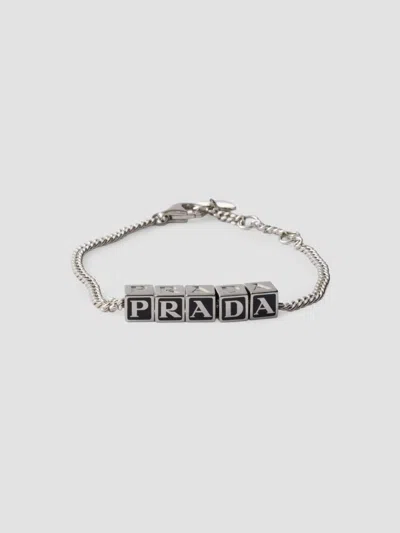 Prada Men's Metal Bracelet In Black