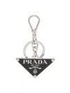 Prada Black Metal Key Ring In Multi