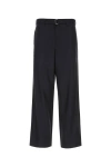 Prada Midnight Wool Wide-leg Pant In Blue