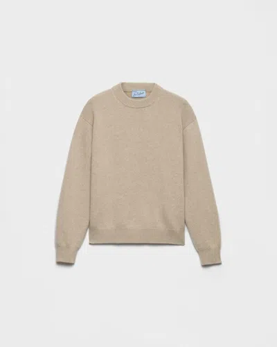 Prada Men's Mini Neck Jersey Sweater In Neutral