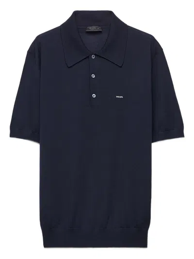 Prada Men's Mini Polo In Blue