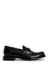 Prada Brushed Leather Loafers In Black