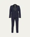 Prada Single-breasted Wool And Mohair Tuxedo In Blu Nero