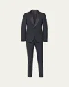 Prada Men's Mohair-blend Smoking Tuxedo In F0002 Nero