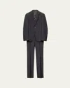 Prada Wool And Mohair Single-breasted Suit In Ardesia