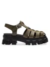 Prada Triangle-logo Fisherman Sandals In Green Black