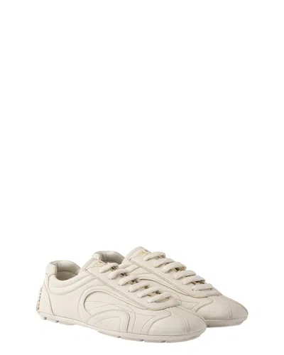 Prada Mens Neutral Montecarlo Re-edition 2005 Antiqued Leather Low-top Trainers Eur 42.5 / 8.5 Uk