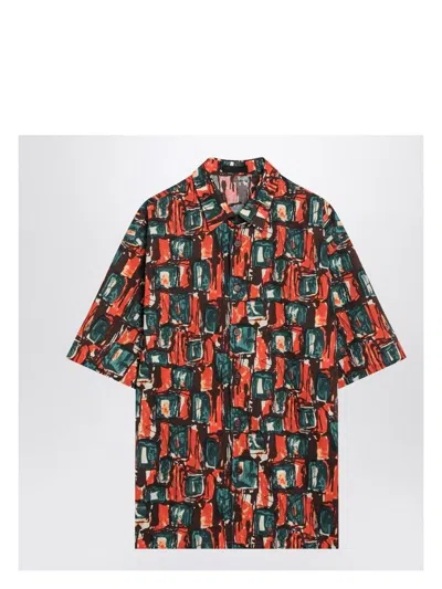 PRADA MEN'S MULTICOLOURED COTTON PRINT SHIRT