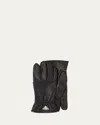 Prada Mens Black Logo-patch Corduroy Gloves In Nero