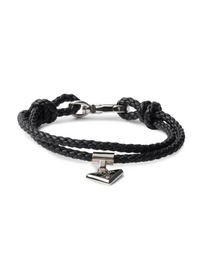 Prada Men's Nappa Leather Bracelet In Black