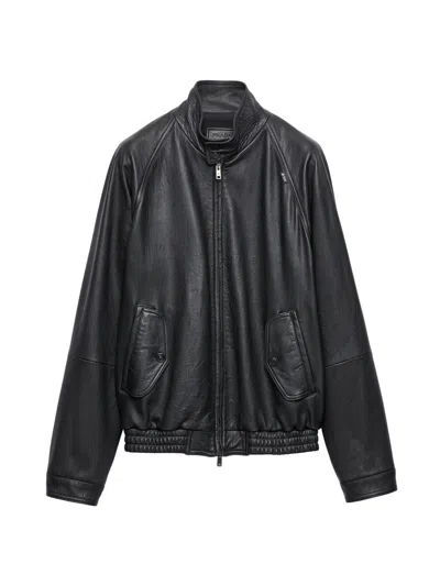 Prada Nappa Leather Jacket In Black