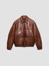 Prada Nappa Leather Jacket In Brown