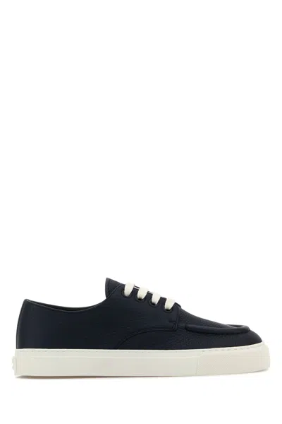 Prada Men Navy Blue Leather Sneakers