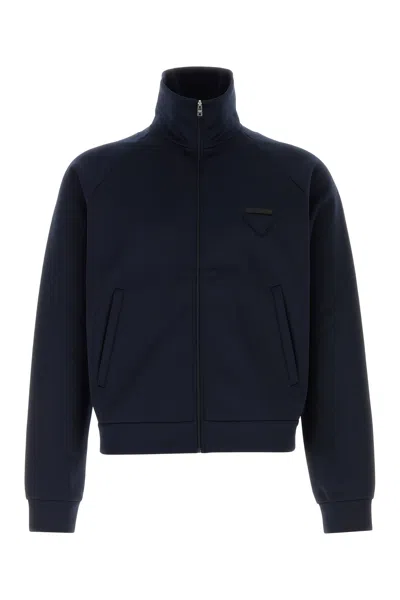 Prada Men Navy Blue Tech Fabric Sweatshirt
