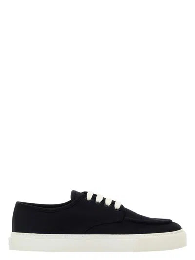 PRADA MEN'S NAVY CANVAS SNEAKERS