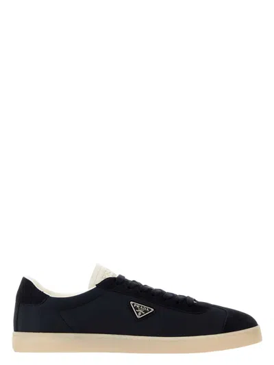 PRADA MEN'S NAVY SNEAKERS WITH LOGO