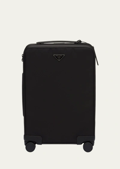 Prada Men's Nylon And Leather Carry-on Luggage In Black