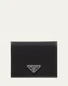 Prada Mens Black Re-nylon Small Recycled-nylon And Leather Wallet In Nero