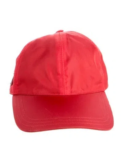 Pre-owned Prada Men's Nylon Baseball Cap In Red
