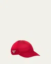 Shop Prada Men's Nylon Baseball Hat In Rosso