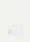 Prada Triangle-logo Bucket Hat In Bianco