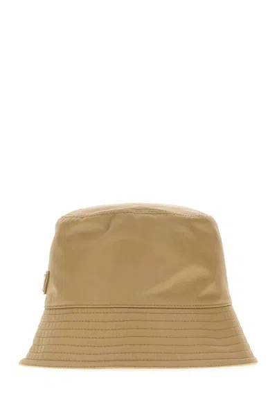 Prada Cappelli Nylon Bucket Hat In Brown