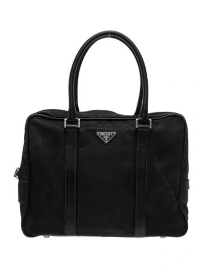 Pre-owned Prada Men's Nylon Carry-on Briefcase In Black