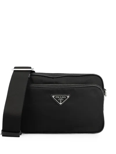 Prada Men's Nylon Crossbody Bag In Black