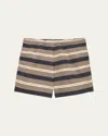 Prada Embroidered Stripes Nylon Swim Shorts In Multi