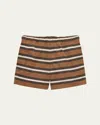 Prada Men's Nylon Stripe Swim Trunks