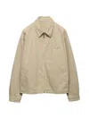 Prada Old Denim Blouson Jacket In Brown