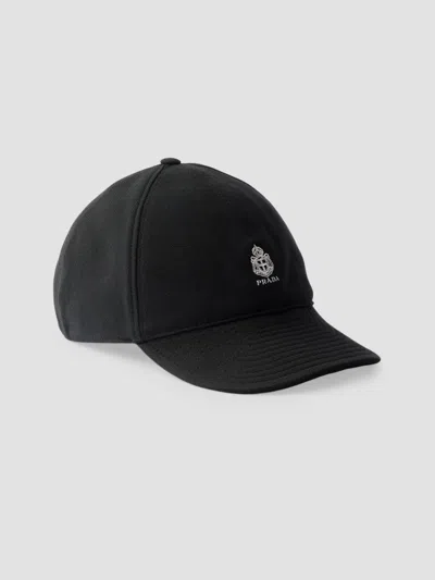 Prada Men's Old Piqué Baseball Cap In Black