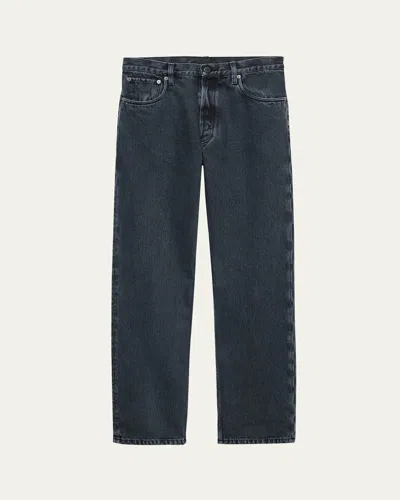 Prada Men's Overdyed Denim Straight-fit Jeans In Blue