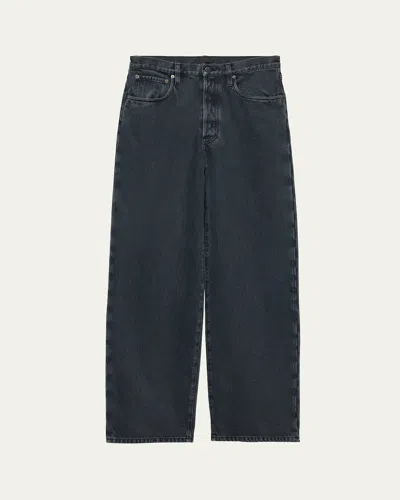 PRADA MEN'S OVERDYED DENIM WIDE-LEG JEANS