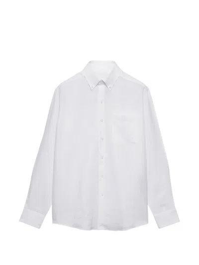 Prada Men's Oversized Button-down Shirt In Bianco