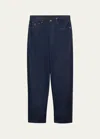 Prada Mens Blue Brand-patch Wide-leg Mid-rise Jeans In Bleu