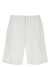 Prada Men White Oxford Bermuda Shorts In White