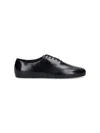 Prada Brushed-leather Lace-up Shoes In Black