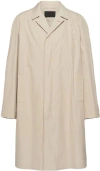 Prada Single-breasted Cotton Overcoat In Calce