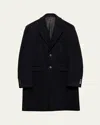 Prada Single-breasted Wool Blend Coat In Multi