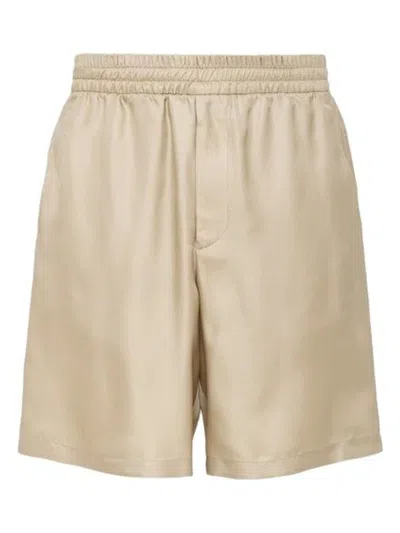 Prada Silk Track Shorts In Corda